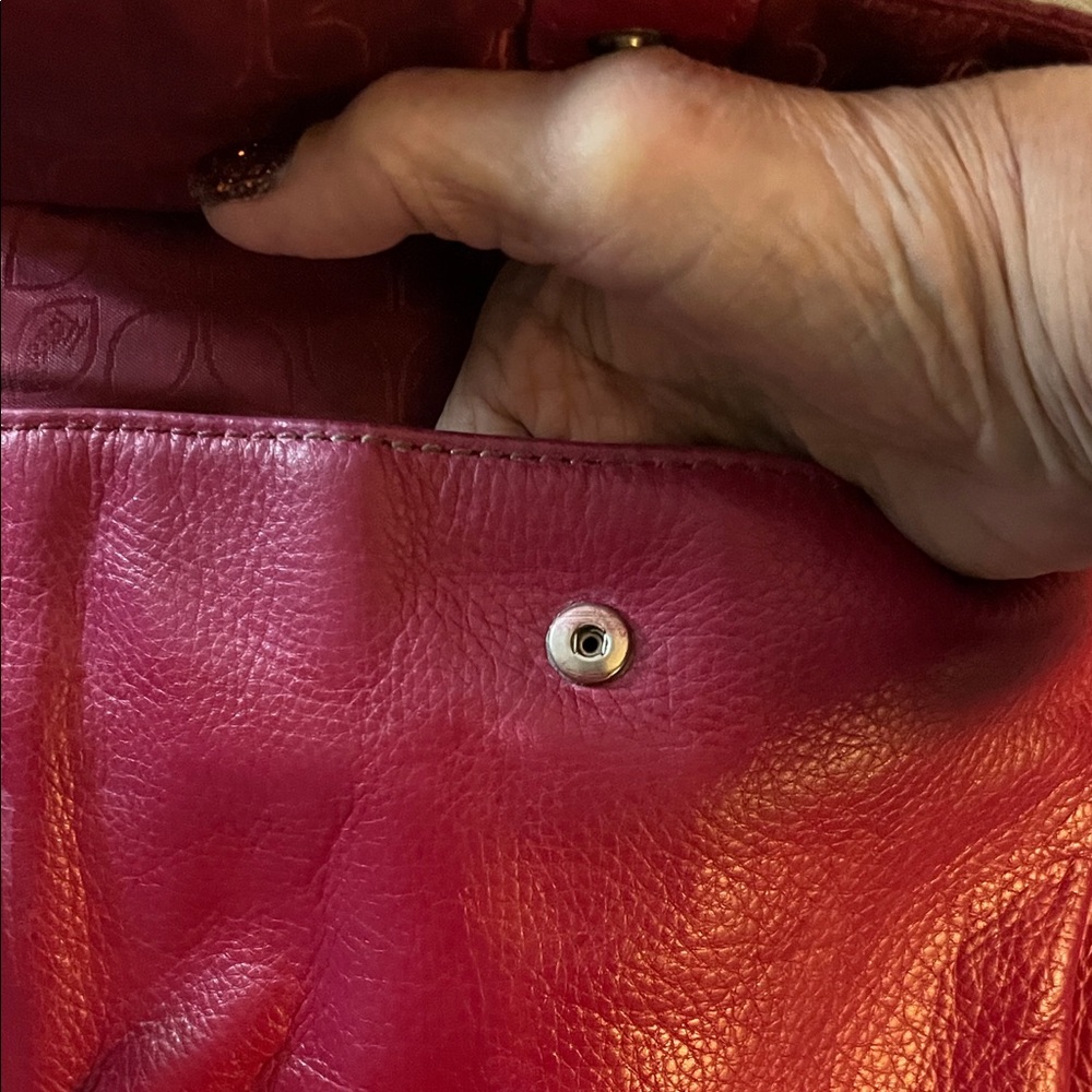 Fossil Deep Red Leather Crossbody  Messenger Bag - Picture 5 of 16
